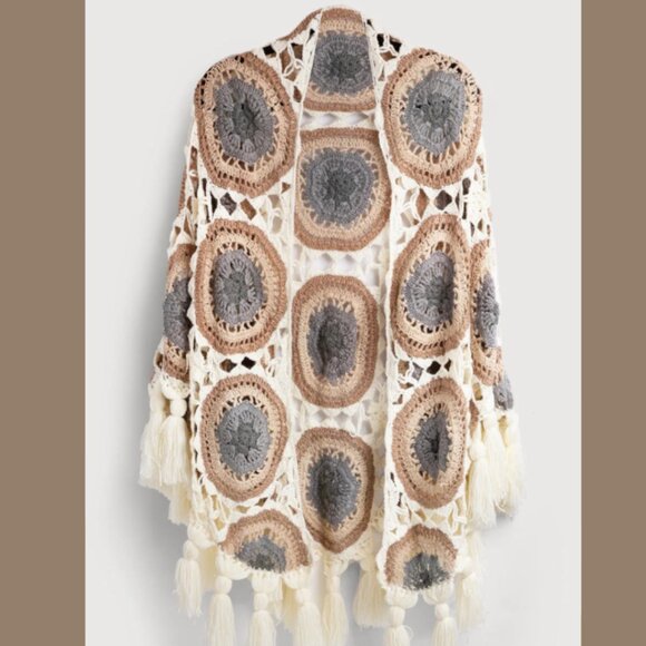 🌞 Sunshine Shawl by Saachi Hand Crocheted Elegance from India - Picture 2 of 14